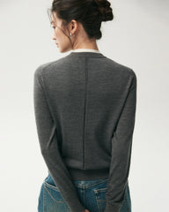 Strickjacke aus 100 % Merinowolle mit Knopfleiste