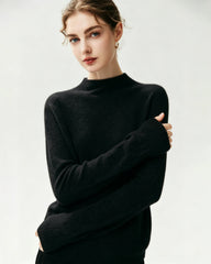 Stricktop aus 100 % reinem Kaschmir mit Trichterkragen