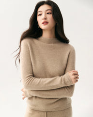 Stricktop aus 100 % reinem Kaschmir mit Trichterkragen