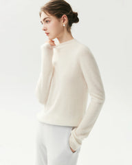 Stricktop aus 100 % reinem Kaschmir mit Trichterkragen