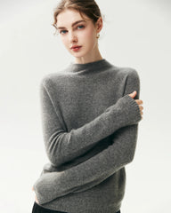 Stricktop aus 100 % reinem Kaschmir mit Trichterkragen