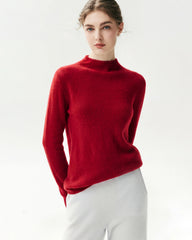 Stricktop aus 100 % reinem Kaschmir mit Trichterkragen