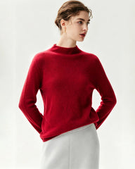 Stricktop aus 100 % reinem Kaschmir mit Trichterkragen