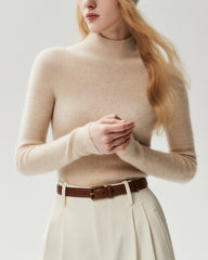 Figurnaher Pullover aus 100 % reinem Kaschmir mit hohem Kragen