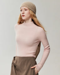 Figurnaher Pullover aus 100 % reinem Kaschmir mit hohem Kragen