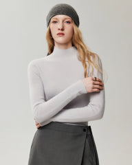 Figurnaher Pullover aus 100 % reinem Kaschmir mit hohem Kragen