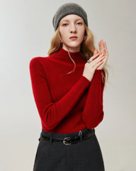 Figurnaher Pullover aus 100 % reinem Kaschmir mit hohem Kragen