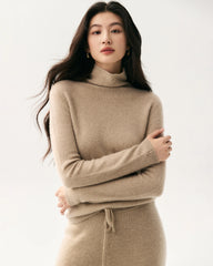 Pullover aus 100 % reinem Kaschmir mit Stehkragen