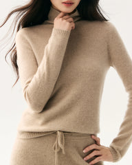 Pullover aus 100 % reinem Kaschmir mit Stehkragen
