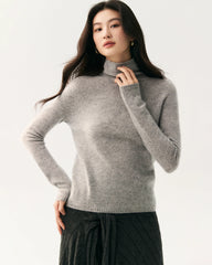 Pullover aus 100 % reinem Kaschmir mit Stehkragen