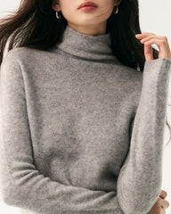 Pullover aus 100 % reinem Kaschmir mit Stehkragen