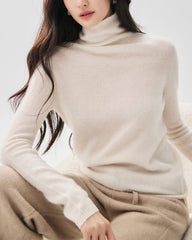 Pullover aus 100 % reinem Kaschmir mit Stehkragen