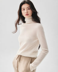 Pullover aus 100 % reinem Kaschmir mit Stehkragen