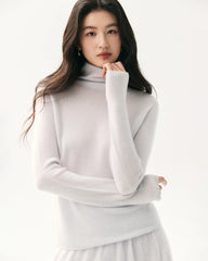 Pullover aus 100 % reinem Kaschmir mit Stehkragen