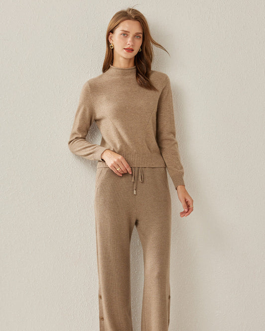 Strickpullover mit Halbkragen für Frauen aus 100% reinem Kaschmir