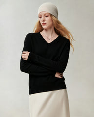 Pullover aus 100 % Kaschmir mit V-Ausschnitt