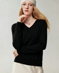 Pullover aus 100 % Kaschmir mit V-Ausschnitt