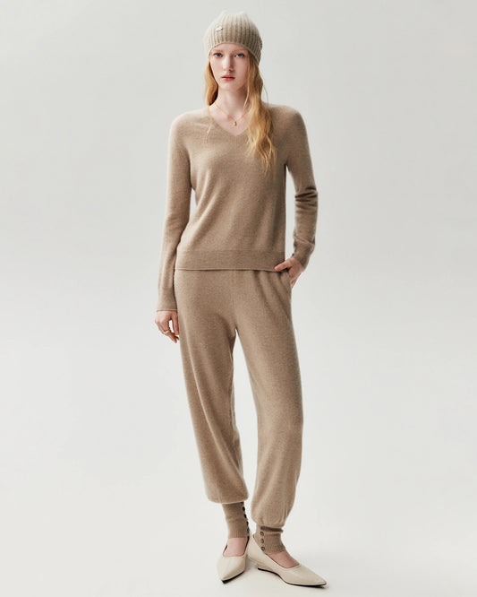 Pullover aus 100 % Kaschmir mit V-Ausschnitt