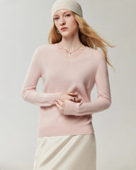 Pullover aus 100 % Kaschmir mit V-Ausschnitt