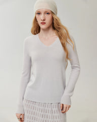 Pullover aus 100 % Kaschmir mit V-Ausschnitt