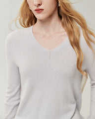 Pullover aus 100 % Kaschmir mit V-Ausschnitt