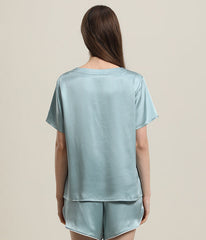 Damen 100% Seiden Kurz-Pyjama Set
