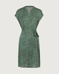 19 Momme Seidenkleid in A-Linie mit Gürtel und Punkten
