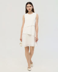 19 Momme Seidenkleid in A-Linie mit Lagen-Design