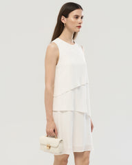 19 Momme Seidenkleid in A-Linie mit Lagen-Design