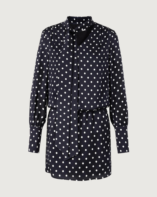 19 Momme Seiden Bodycon-Minikleid mit Polka Dots