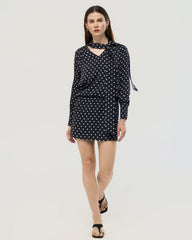 19 Momme Seiden Bodycon-Minikleid mit Polka Dots
