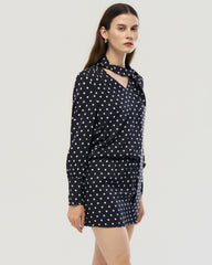 19 Momme Seiden Bodycon-Minikleid mit Polka Dots