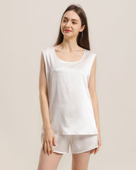 2-teiliges Seiden-Pyjama-Set ohne Ärmel