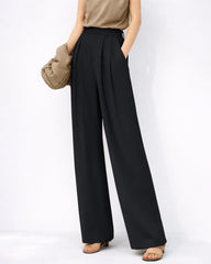 22 Momme Seidenhose mit hoher Taille und weitem Bein