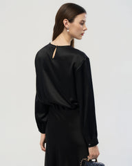 22 Momme Seidenbluse mit Rundhals und Drop-Schulter
