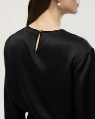 22 Momme Seidenbluse mit Rundhals und Drop-Schulter