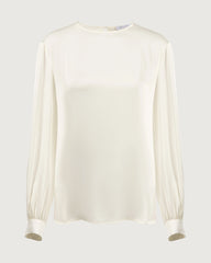 22 Momme Seidenbluse mit Rundhals und Drop-Schulter