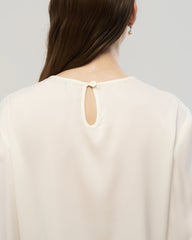 22 Momme Seidenbluse mit Rundhals und Drop-Schulter