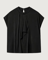 22 Momme Seidenbluse mit elegantem Drapé-Effekt