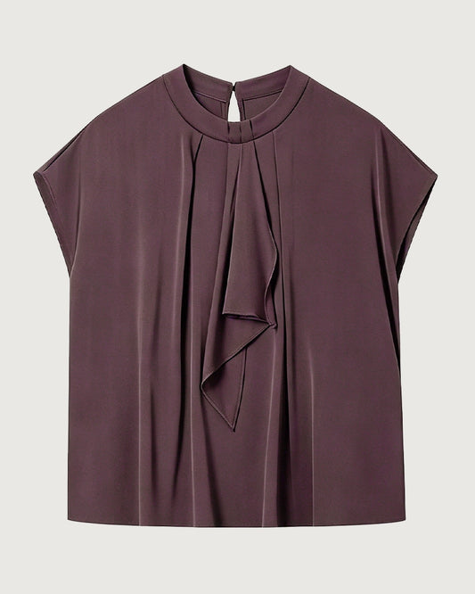 22 Momme Seidenbluse mit elegantem Drapé-Effekt