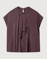22 Momme Seidenbluse mit elegantem Drapé-Effekt