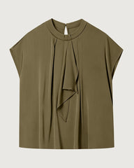 22 Momme Seidenbluse mit elegantem Drapé-Effekt