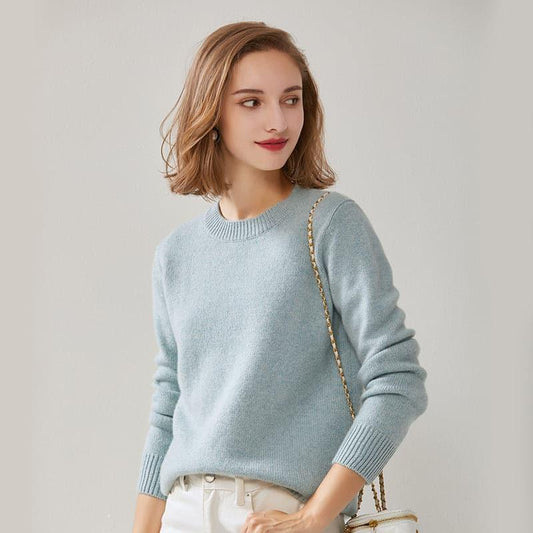 Reines Kaschmir-Rundhals-Pullover