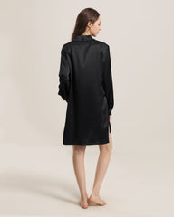 Damen 22 Momme Seidenhemdkleid mit Unregelmäßigem Schnitt