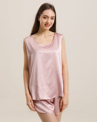 2-teiliges Seiden-Pyjama-Set ohne Ärmel