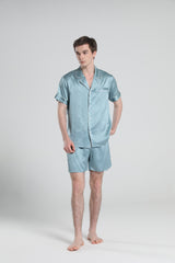 Lässige Seiden-Short-Pyjamas für Herren