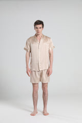 Lässige Seiden-Short-Pyjamas für Herren