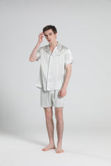 Lässige Seiden-Short-Pyjamas für Herren