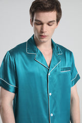 Lässige Seiden-Short-Pyjamas für Herren