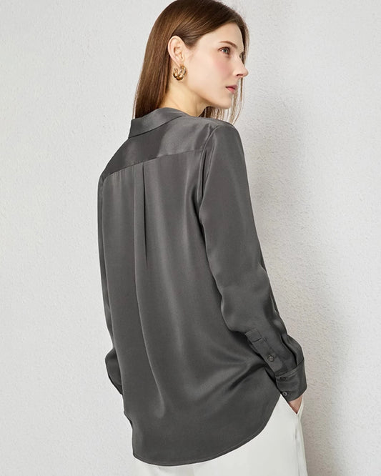 30 Momme Verdeckte Seidenbluse